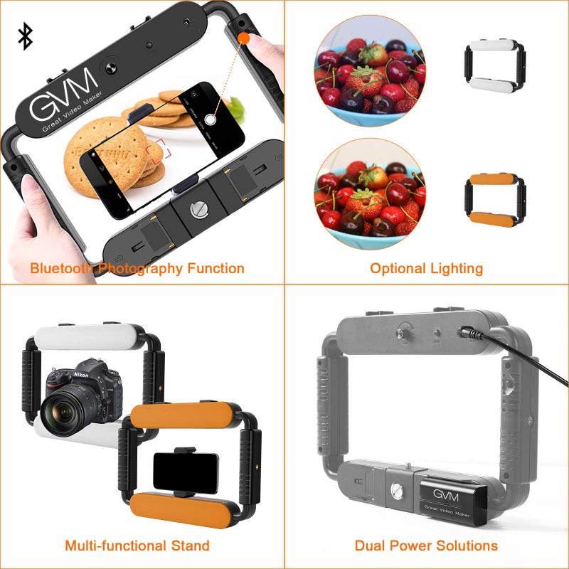 GVM Great Video Maker LED Ring Light 5600K Selfie Light, Smartphone Video Rig & Phone Video Stabilizer for Camera, Smartphone, Makeup, YouTube Setup, Self-Portrait Shooting with Bluetooth - Image 2